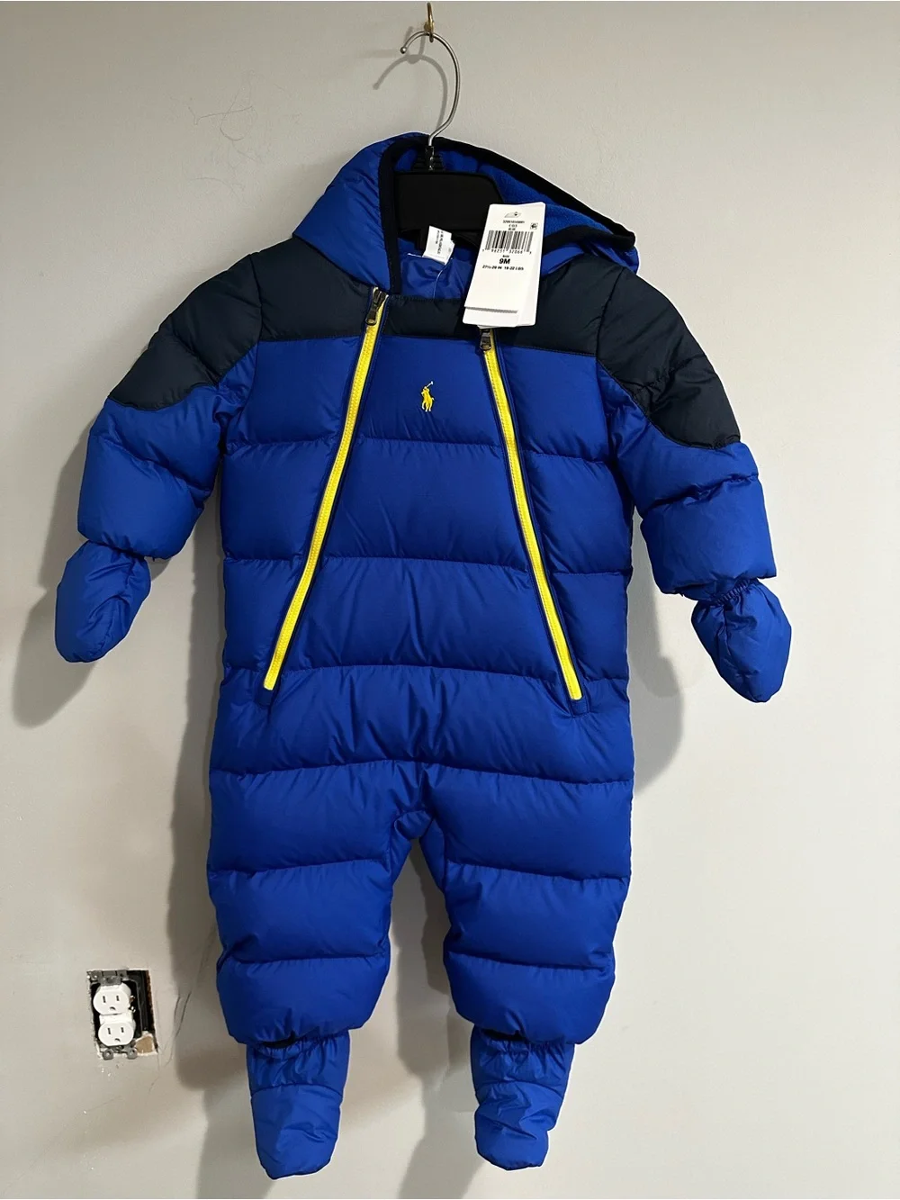 NWT Ralph Lauren Waterproof Down filled snowsuit bunting One-Piece. 9M